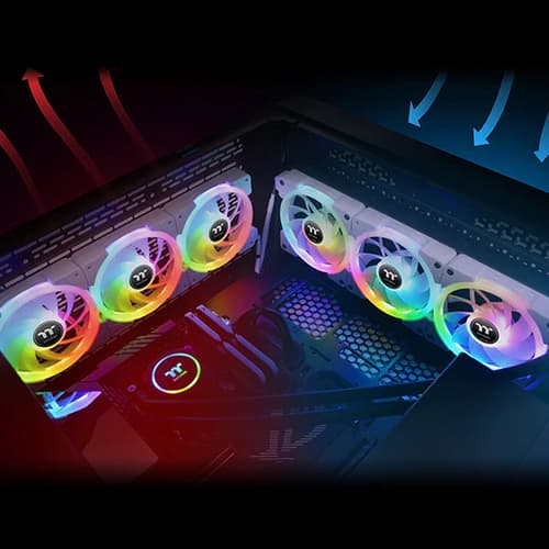 Thermaltake Swafan EX14 White RGB  - 140mm Cabinet Fan with Controller (Triple Pack)